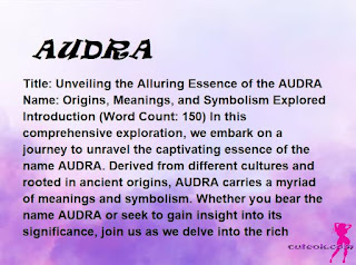 meaning of the name "AUDRA"