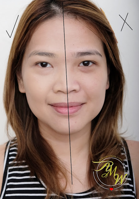 a half face photo of askmewhats wearing Estee Lauder Double Wear Stay-in-place makeup review in Warm Creme