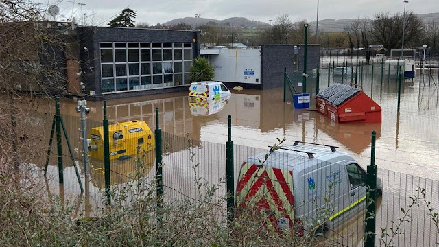 North Wales industrial area floods