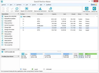 برنامج تقسيم الهارد ديسك EaseUSPartition Master Free 11.5