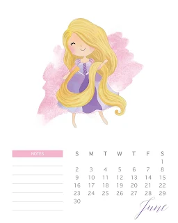 Princesas Disney: Calendario 2019 para Imprimir Gratis.