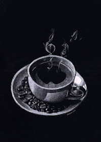 06-Coffee-musical-smoke-Black-and-White-Drawings-Vitaly-Medved-www-designstack-co