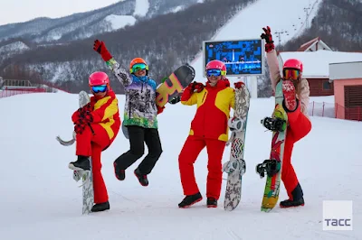 Russische Touristen in Nordkorea