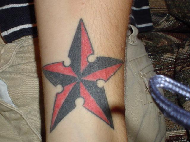 Cool nautical star tattoos on wrist design ideas