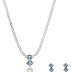 NINE WEST Women's Boxed Necklace/Pierced Earrings Set, Silver/Blue, One Size