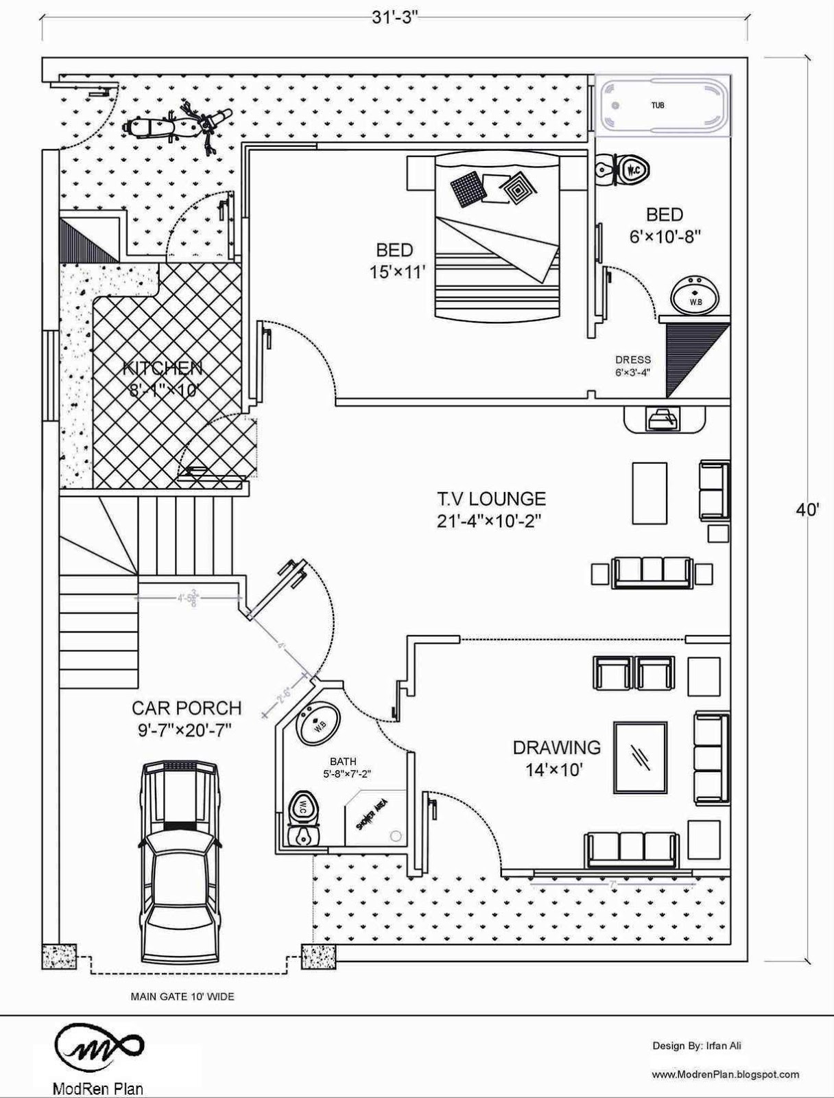 3 Marla Modern House Plan Small House Plan Ideas Modrenplan