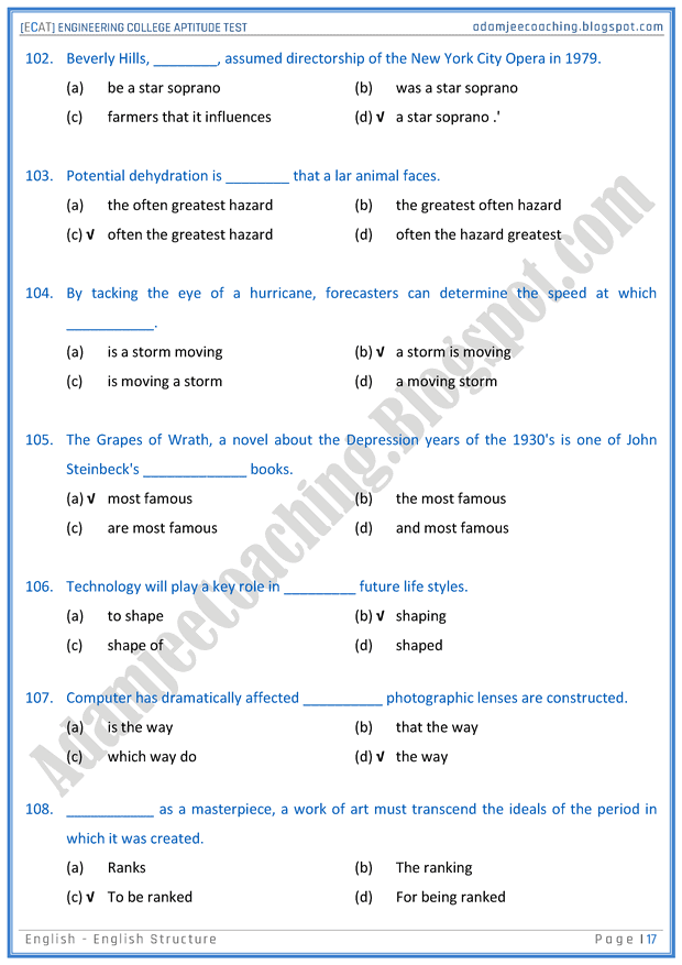 ecat-english-english-structure-mcqs-for-engineering-college-entry-test