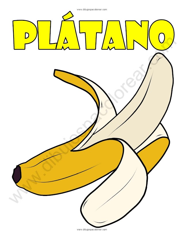Plátano dibujo a color y para colorear