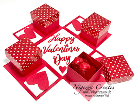 Nigezza Creates with Stampin' Up! From My Heart Explosion Gift Box Revealing 4 Hidden Lidded Boxes