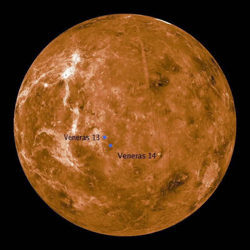 Sondas Venera 13 y 14 Venus