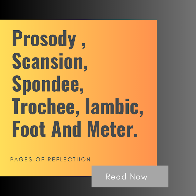Prosody , Scansion,  Spondee, Trochee, Iambic, Foot And Meter. 