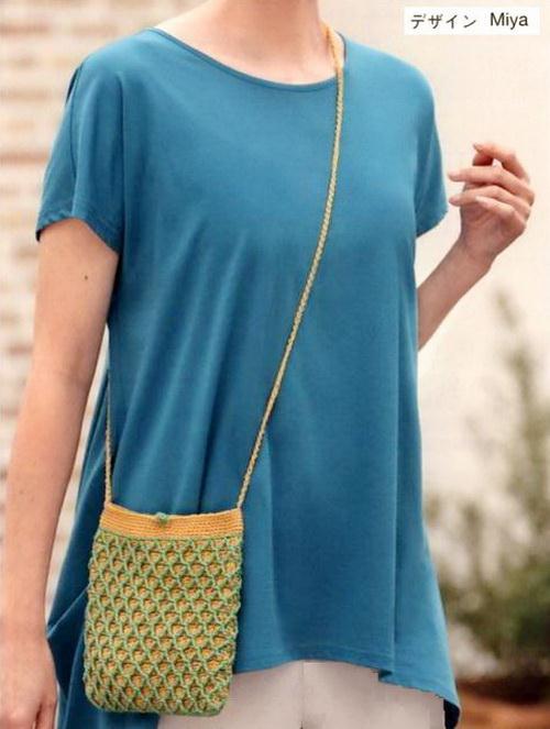 Cross-body crochet bag