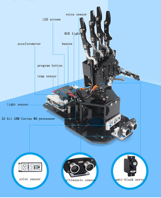 LOBOT uHandbit Micro:bit DIY Open Source Graphic Program APP Control RC Robot Arm Educational Kit 