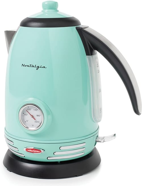 Nostalgia RWK150AQ Retro Stainless Steel Electric Kettle