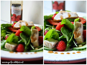 Atkins & Potts black pepper & raspberry dressing on salad from www.anyonita-nibbles.co.uk