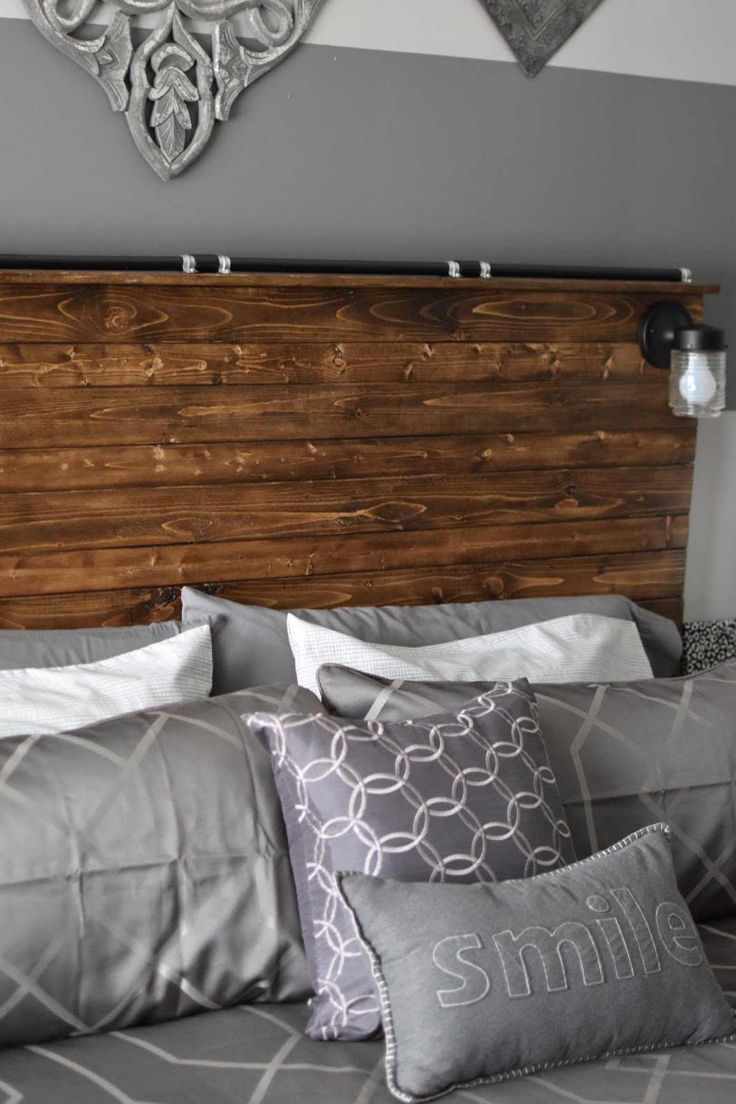 Paper Paint and Pine: DIY Wooden Plank Headboard