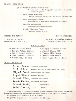 Comités del XXIII Campeonato de España de Ajedrez 1958