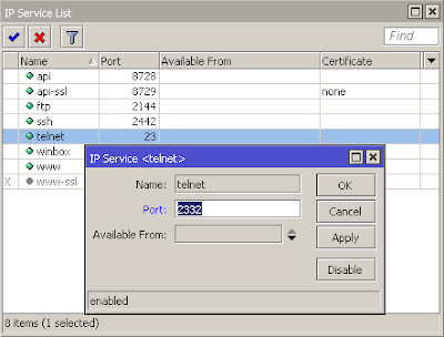  Pernahkan teman dikala login mikrotik dan membuka  Cara Drop FTP, SSH & Telnet Brute Force di Mikrotik