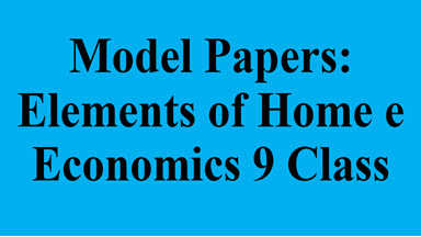 Model Papers: Elements of Home e Economics 9 Class