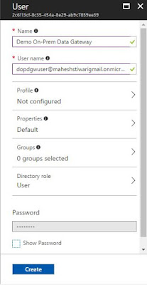 On Premises Data Gateway create user