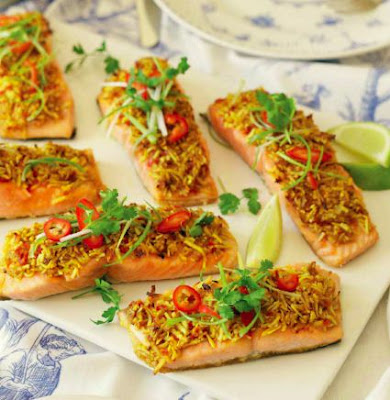 Baked Salmon with Coconut, Chilli and Ginger 