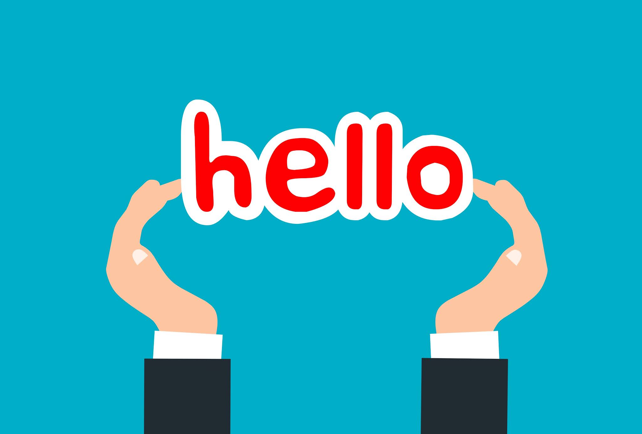 Greetings and hello sign graphic design