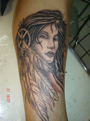 Indian Girl Tattoo A very beautiful tattoo of Indian woman