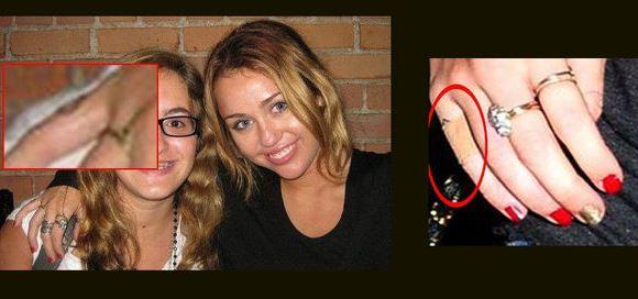 Miley Cyrus Finger Tattoo Personal Pose