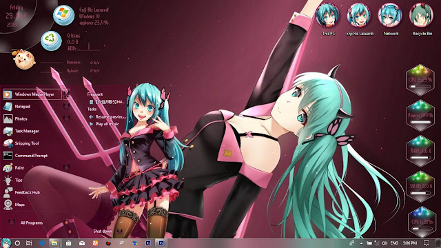 Windows 10 Ver. 1709 Theme Miku Sweet Devil by Enji Riz