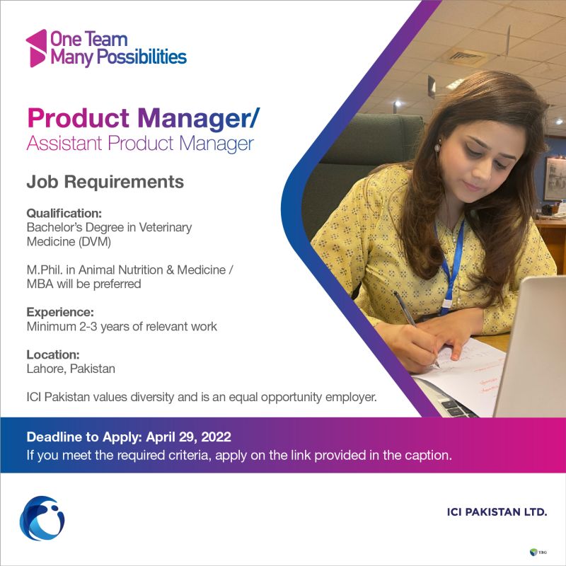 ICI Pakistan Limited Jobs for Product Manager/Assistant Product Manager