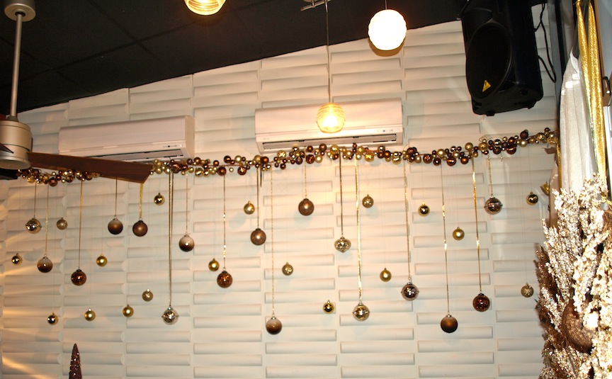 a party style christmas  restaurant  decorations 