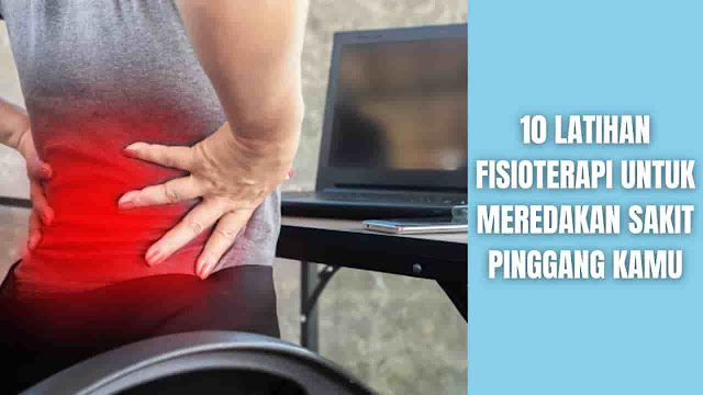 10 Latihan Fisioterapi Untuk Meredakan Sakit Pinggang Kamu Definisi Sakit pinggang adalah penyebab paling umum dari kecacatan terkait pekerjaan. Sebagian besar nyeri punggung bawah adalah akibat dari cedera, seperti keseleo atau ketegangan otot karena gerakan tiba-tiba atau mekanika tubuh yang buruk saat mengangkat benda berat.    Gejala Gejala pada sakit pinggang tergantung dari penyebab yang mendasarinya, gejala dapat dialami dalam berbagai cara seperti:  Nyeri yang tumpul atau pegal, tertahan di punggung bawah Menyengat, nyeri terbakar yang bergerak dari punggung bawah ke belakang paha, kadang-kadang ke tungkai bawah atau kaki; dapat termasuk mati rasa atau kesemutan (linu panggul) Kejang dan sesak otot di punggung bawah (pinggang), panggul, dan pinggul Nyeri yang membutuk setelah lama duduk atau berdiri Kesulitan berdiri tegak, berjalan, atau berpindah dari berdiri ke duduk    Penyebab Ada beberapa penyebab dari sakit pinggang:  Strain: Otot dan ligamen di punggung bisa meregang atau robek karena aktivitas berlebihan. Disc Injury (Cedera cakram): Disc atau cakram di bagian tulang belakang rentan terhadap cedera. Risiko ini meningkat seiring bertambahnya usia. Bagian luar diskus dapat robek atau mengalami herniasi. Linu Panggul (Sciatica): Dapat terjadi dengan diskus hernia jika diskus menekan saraf skiatik. Saraf sciatic menghubungkan tulang belakang ke kaki. Akibatnya, linu panggul dapat menyebabkan nyeri pada tungkai dan kaki. Stenosis Tulang Belakang: Stenosis tulang belakang adalah ketika tulang belakang menyempit, memberi tekanan pada sumsum tulang belakang dan saraf tulang belakang. Kelengkungan Tulang Belakang Yang Tidak Normal: Skoliosis, kyphosis, dan lordosis adalah semua kondisi yang menyebabkan kelengkungan abnormal pada tulang belakang. Kondisi Lain: Arhritis, Fibromyalgia, Spondilitis, dan Spondilosis.      Latihan Fisioterapi Untuk Sakit Pinggang Ketika mengalami sakit pinggang yang ringan beberapa latihan ini dapat dilakukan untuk meredakan rasa nyeri pada area pinggang. Namun jika mengalami sakit pinggang yang berat atau serius, segera konsultasikan ke dokter atau fisioterapis untuk mendapatkan pemeriksaan yang lebih lanjut.  Berikut latihan Fisioterapi untuk sakit pinggang yang bisa dilakukan di rumah:  Cat and Cow Pose Silahkan untuk berbaring dengan posisi merangkak dan jaga agar punggu tetap lurus. Lalu tekuk tulang belakang Anda ke luar dan ke atas ke arah langit-langit. Tahan pose ini sampai Anda merasak regangan di leher, lalu tekuk punggung ke dalam dan ke bawah hingga Anda merasa regangan di punggung bawah. Ulangi ini sekitar 10 kali.  Cobra Stretch Silahkan berbaring dalam posisi tengkurap dan jaga tangan Anda di kedua sisi dada Anda. Jaga agar kaki Anda tetap kokoh di lantai dan tekan ke tangan Anda saat Anda mendorong tubuh bagian atas, dari dada ke kepala, ke atas. Tahan pose ini selama beberapa detik dan kemudian turunkan diri Anda dengan lembut.  Prone Leg Lifts Teknik ini mirip dengan cobra stretch, kecuali bahwa alih-alih mengangkat tubuh bagian atas, Anda menahannya dengan kuat ke bawah. Jaga agar kaki Anda tetap terentang dan rapat, angkat dalam satu gereka terus menerus sebanyak yang Anda bisa, tahan posenya, dan turunkan kaki Anda kembali ke tanah.  Bridges Bridges sangat membantu jika Anda ingin memperkuat punggung bagian bawah. Untuk melakukan jembatan dengan benar, berbaring telentang dan istirahatkan lengan Anda yang terentang di sisi Anda. Angkat pinggul Anda dari lantai, jaga tubuh Anda dari kepala hingga lutut delam garis lurus. Tahan dan turunkan.  Leg Stretches Silahkan berbaring terlentang dengan lutut terangkat ke atas dan kaki rata di tanah. Angkat kaki kanan Anda ke atas, lingkarkan pita atau handuk di sekelilingnya, dan tarik perlahan kaki Anda ke arah dada, jaga agar kaki kanan tetap lurus dan tidak tertekuk sampai Anda merasakan regangan di paha belakang.  Side Twists Side twists adalah peregangan yang bagus untuk dilakukan ketika Anda menderita sakit pinggang. Berbaring telentang dengan tangan terentang di sisi Anda. Tekuk lutut ke satu sisi sambil memutar tubuh ke arah yang berlawanan. Ulangi gerakan meremas ini di sisi yang lain.  Bird-dog Stretch Latihan ini berfokus pada peregangan otot-otot yang terhubung ke punggung bawah (pinggang) Anda, sehingga menghilangkan stres dan rasa sakit. Silahkan berbaring dengan posisi merangkak, dan angkat kaki kiri Anda, regangkan ke belakang. Secara bersamaan, regangkan lengan kenan ke depan dalam satu garis lurus. Ulangi di setiap sisi.  Toe-Touches Toe-Touches sangat cocok untuk hari-hari ketika pinggang (punggung bawah) Anda benar-benar membutuhkan peregangan yang baik. Berdiri tegak dengan tangan terentang di atas kepala, tekuk sedikit ke belakang sampai Anda merasakan dorongan di punggung bawah, lalu tekuk ke depan dan ke bawah untuk menyentuh jari-jari kaki. Ulangi ini perlahan 10 kali.  Child's Pose Tidak ada latihan lain yang membuka pinggang (punggung bawah) Anda seperti pose anak. Sangat mudah untuk melakukannya, yang perlu Anda lakukan adalah berlutut di atas matras, duduk di atas tumit Anda, dan membungkuk ke depan dengan tangan terentang di depan Anda. Istirahatkan kepala Anda di lantai dan nikmati kelegaan yang mengikutinya.  Hip Stretches Perlu diingat hip stretches sama baiknya untuk punggung bawah (pinggang) seperti halnya untuk pinggul (hip). Untuk meregangkan pinggul, berlututlah di lutut kiri dan letakkan kaki kanan ke depan, dengan lutut kanan ditekuk. Pegang kaki kiri Anda dan tarik perlahan ke atas. Ulangi di sisi lain.    Hal Yang Perlu Diperhatikan Hal yang perlu diperhatikan adalah bahwa latihan dan peregangan ini hanya menawarkan bantuan sementara, jadi sangat disarankan untuk melakukan pemeriksaan diri Anda secara medis untuk sakit pinggang kronis. Maka dari itu disarankan untuk mendapatkan penanganan dengan hasil terbaik, silahkan temui fisioterapis atau berkunjung ke klinik fisioterapi terdekat dari rumah kita.