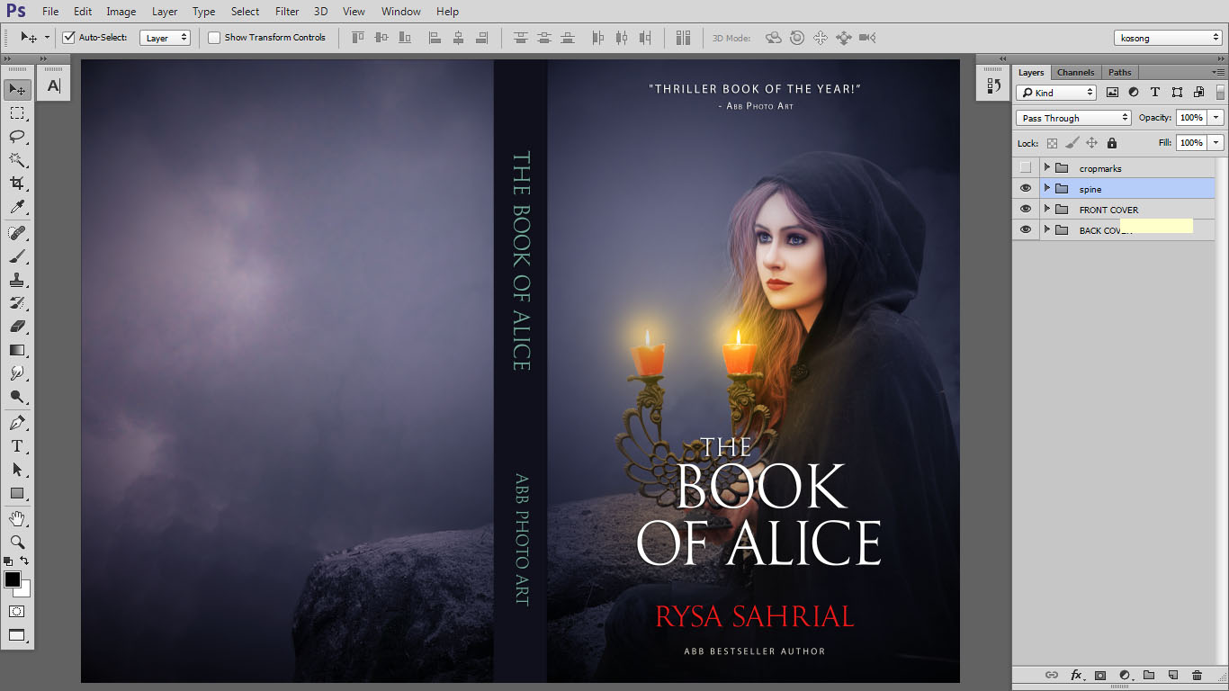 Design cover buku Novel dengan Photoshop CC part2 