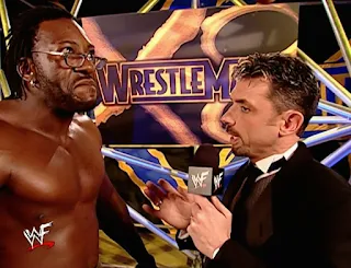 WWE / WWF Wrestlemania X8 - Michael Cole interviews Booker T