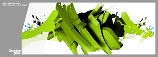 green whiten 3d graffiti alphabet buble letters