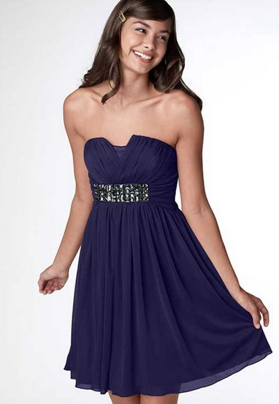 short strapless trixxi party dresses for juniors navy design juniors ...