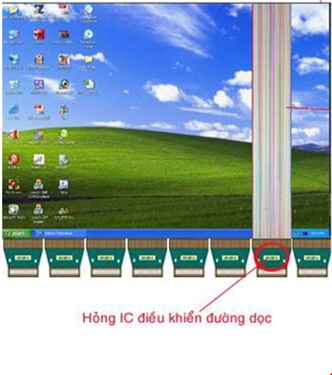 Hỏng IC- H.Drive là nguyên nhân làm mất 1/8 hình ảnh dọc màn hình