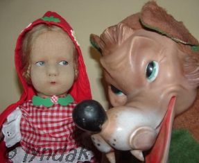 Lenci felt doll Little Red Riding Hood wolf