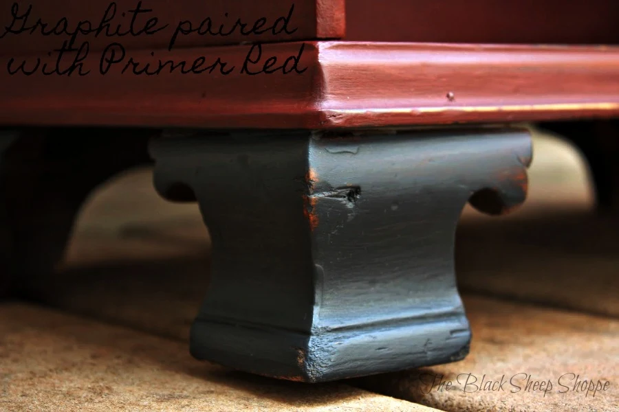 Primer Red paired with Graphite chalk paint.