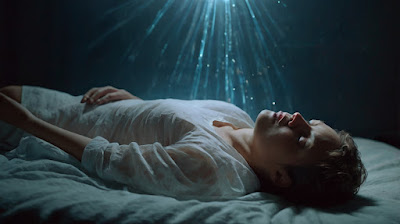 pessoa deitada cama projeção astral