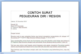 .doc CONTOH SURAT PENGUNDURAN DIRI / RESIGN | CARA MERAWAT BURUNG KACER
