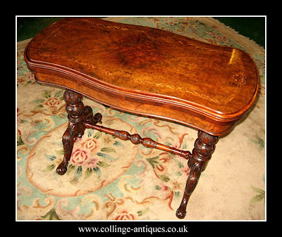 antique walnut card table