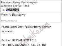 Penipuan Atau Bukan? Tapi Pesan Asli dari Server Blackberry