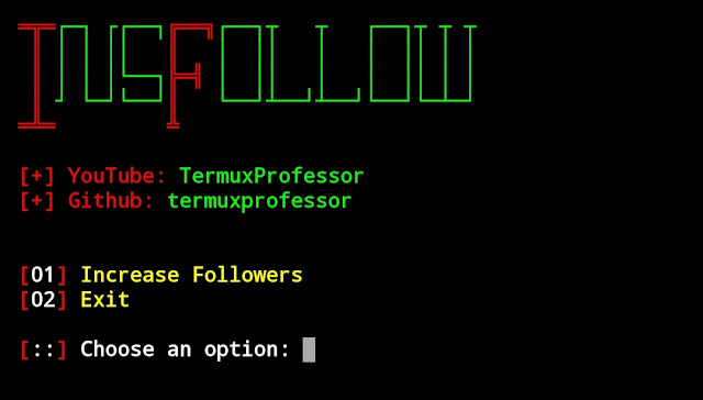 how to incraese instagram followers using termux