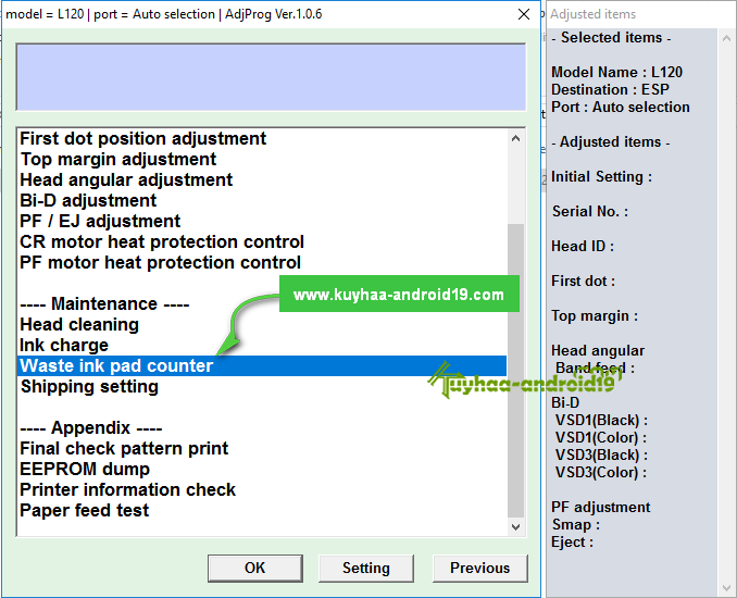 Epson l120 resetter software free download