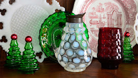 Christmas Hutch vintage glass