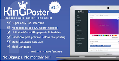 King poster | Facebook multi Group / Page auto post - PHP script