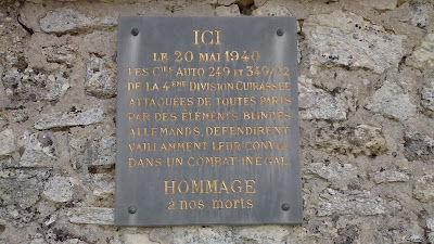 Plaque rappelant les combats à Hurtebise le 20 mai 1940