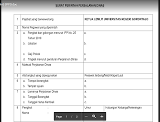 Contoh Surat Perjalanan Dinas Guru (SPPD) dari Kepala Sekolah