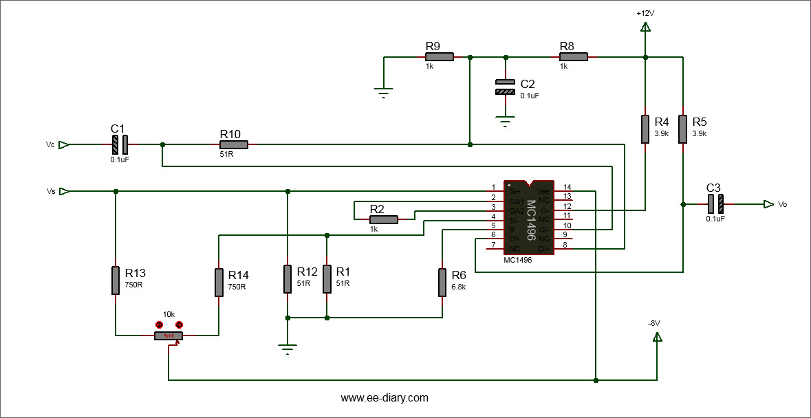 MC149 amplitude modulator circuit diagram